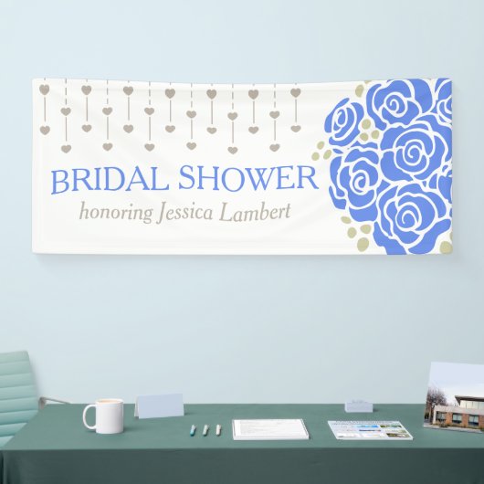 Brautparty Hochzeit blauen posy Name Banner (Messe)