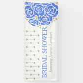 Brautparty Hochzeit blauen posy Name Banner (Vertikal)