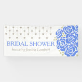 Brautparty Hochzeit blauen posy Name Banner (Horizontal)