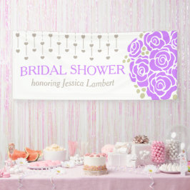 Brautparty Hochzeit lila posy Name Banner