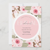 Brautparty Hochzeit Rosa Blütenblume Einladung (Vorderseite)