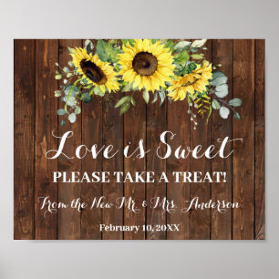 Brautparty Hochzeit Sonnenblumen-Schild mit Lecker Poster