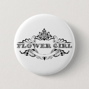 Brautparty-Hochzeit von Vintagen Rahmen-Blumen Button
