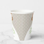 Brautparty Hochzeit weißes Kleid grün Rose Pappbecher (Rechts)