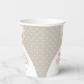 Brautparty Hochzeit weißes Kleid Korallen Rose Pappbecher (Rechts)