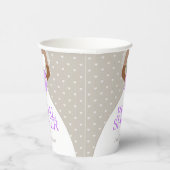 Brautparty Hochzeit weißes Kleid lila Rose Pappbecher (Rechts)