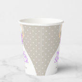 Brautparty Hochzeit weißes Kleid lila Rose Pappbecher (Rechts)