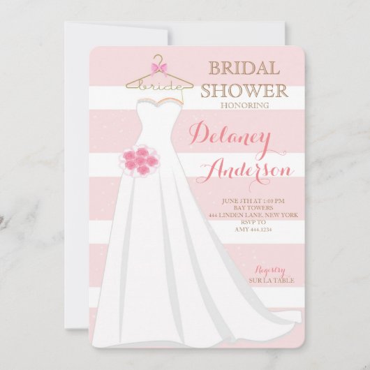 Brautparty-Hochzeits-Kleidereinladungen Einladung (Vorderseite)