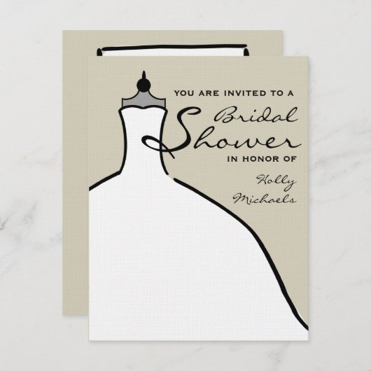 Brautparty - Hochzeits-Kleidergewohnheits-Farbe Einladung (Vorne/Hinten)