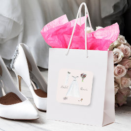 Brautparty Hochzeitsfeiern Quadratischer Aufkleber