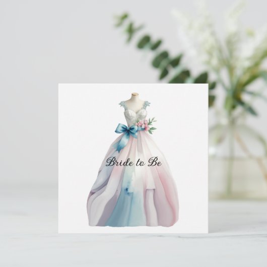 Brautparty Hochzeitskleid Braut zu sein Karte (Stehend Vorderseite)