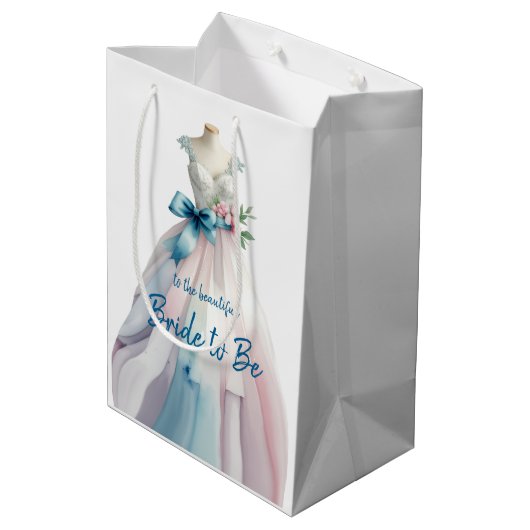 Brautparty Hochzeitskleid Braut zu sein Mittlere Geschenktüte (Rückseite Schrägansicht)