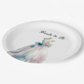 Brautparty Hochzeitskleid Braut zu sein Pappteller (Schrägansicht)