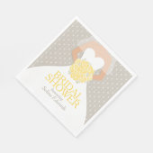 Brautparty Hochzeitskleid gelb graue Servietten (Ecke)