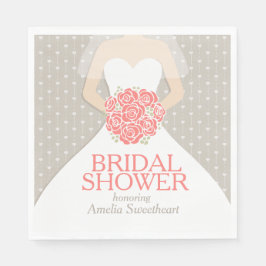 Brautparty Hochzeitskleid Korallengrün Servietten