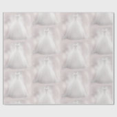 Brautparty Hochzeitskleid Pastel Glitzer Lights Geschenkpapier (Flach)