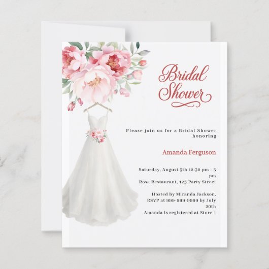 Brautparty Hochzeitskleid Rosa Blumenladen (Vorderseite)