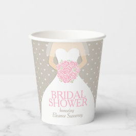 Brautparty Hochzeitskleid Rosa Dusche Pappbecher