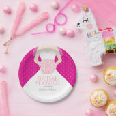 Brautparty Hochzeitskleid rosa Papier Teller (Party)