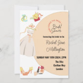 Brautparty Hochzeitskleid, Schuhe, Lippenstift. Be Einladung (Vorderseite)