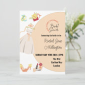 Brautparty Hochzeitskleid, Schuhe, Lippenstift. Be Einladung (Stehend Vorderseite)