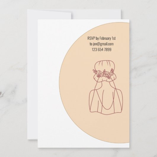 Brautparty Hochzeitskleid, Schuhe, Lippenstift. Be Einladung (Rückseite)