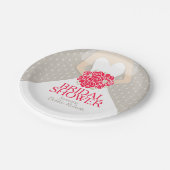 Brautparty Hochzeitskleid Sonderpapier Teller (Schrägansicht)