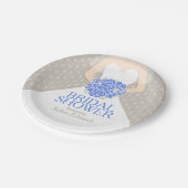 Brautparty Hochzeitskleid Sonderpapier Teller (Schrägansicht)