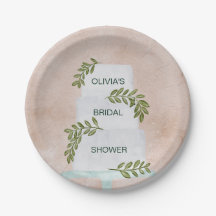 Brautparty, Hochzeitskuchen mit Grün