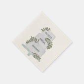 Brautparty, Hochzeitskuchen mit Grün Serviette (Ecke)