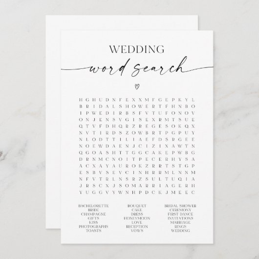 Brautparty Hochzeitsstimme Programm (Vorne/Hinten)