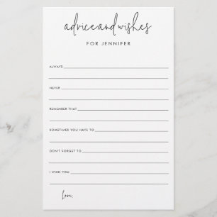 Brautparty Hochzeitswünsche und Ratgeber Papierkar Flyer