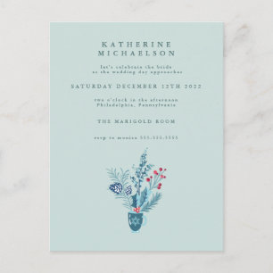 Brautparty Holiday Floral Bouquet Einladung Postkarte