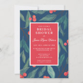 Brautparty | Holiday Holly & Berries Einladung (Vorderseite)