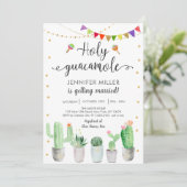 Brautparty "Holy Guacamole Fiesta Couples" Einladung (Stehend Vorderseite)
