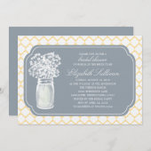 Brautparty Honeycomb Mason Jar Wildblumen Einladung (Vorne/Hinten)