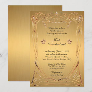Brautparty Honoring, Gatsby, GOLD Einladung