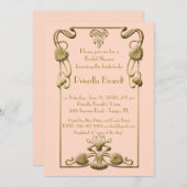 Brautparty Honoring, großartiger Gatsby-Stil, rosa Einladung (Vorne/Hinten)
