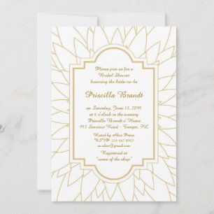 Brautparty Honoring, Monet's Dahlia-Stil, weiß Einladung