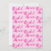 Brautparty Hot Pink Modernes Party Einladung (Rückseite)