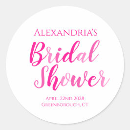 Brautparty Hot Pink Modernes Party Runder Aufkleber