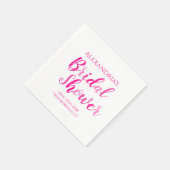 Brautparty Hot Pink Modernes Party Serviette (Ecke)