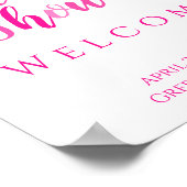 Brautparty Hot Pink Modernes Party Willkommenspend Poster (Ecke)