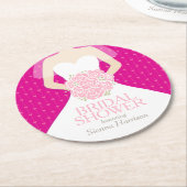 Brautparty Hot Rosa Weiß Kleid Sonderanfertigungen Runder Pappuntersetzer (Angewinkelt)