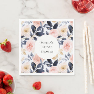 Brautparty hübsch rosa blaue Blume Serviette