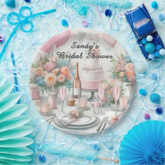 Brautparty Hübsch Rosa Party Pappteller (Party)