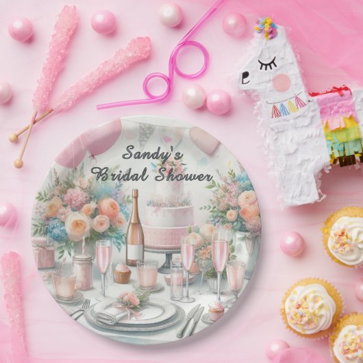 Brautparty Hübsch Rosa Party Pappteller (Party)
