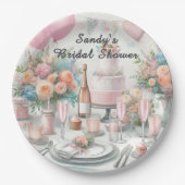 Brautparty Hübsch Rosa Party Pappteller (Vorderseite)