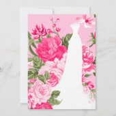 Brautparty - Hübsch rosa Rose Einladung (Rückseite)