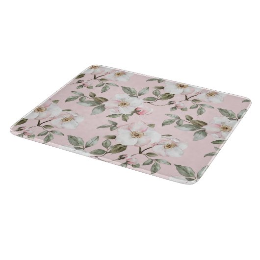 Brautparty hübsch rosa Weiße Blume Schneidebrett (Ecke)